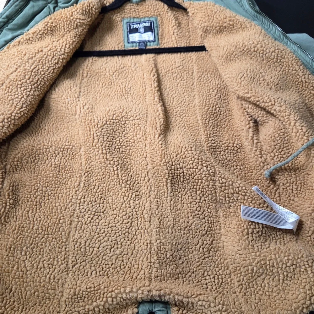 Terranova Parka Jacket Kids 12-13 Green Good Sherpa Lined Hooded CPBU00537A
